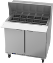 Beverage Air SPE36HC-15M Mega Top Refrigerated Counter 36 inch Two Section 10 cu ft Stainless Steel