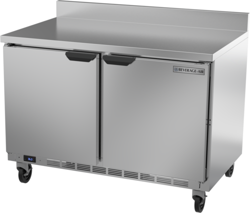 Beverage Air WTR48AHC-FIP Worktop Refrigerator 48 inch Two Section 11.82 cu ft Solid Doors Stainless Steel