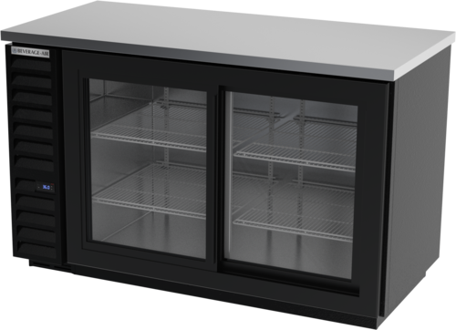 Beverage Air BB58HC1FGS Back Bar Storage Cabinet 59W Two Section Refrigerated Food Rated with Glass Doors