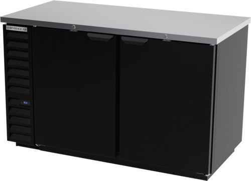 Beverage Air BB58HC-1-F-B Refrigerated Back Bar Storage Cabinet 59 inch Two Section 21.86 cu ft Black Finish