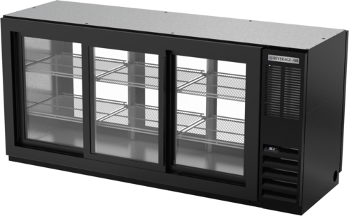 Beverage Air BB72HC1GSFPTB Refrigerated Open Food Rated Back Bar Pass-Thru Storage Cabinet 72 Inch 22 Cu Ft