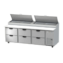 Beverage Air DPD93HC-6 Pizza Top Refrigerated Counter Three Section 93 Inch 31.5 Cu Ft Six Drawers Stainless Steel