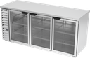 Beverage Air BB78HC-1-FG-S Refrigerated Back Bar Storage Cabinet 79 Inch Three Section with Glass Doors and LED Lighting
