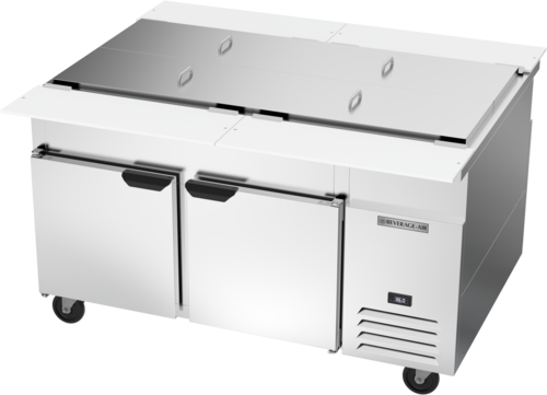 Beverage Air SPE60HC-32M-PT Mega Top Refrigerated Pass-Thru Counter 60 inch Two Section 17 cu ft Capacity