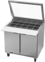 Beverage Air SPE36HC-15M-STL Mega Top Refrigerated Counter with See Thru Lids 36 Inch Two Section 10 Cu Ft
