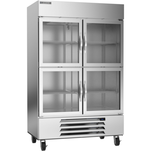 Beverage Air HBR49HC-1-HG Horizon Series Refrigerator Two Section 46 Cu Ft Capacity Glass Doors Adjustable Shelves