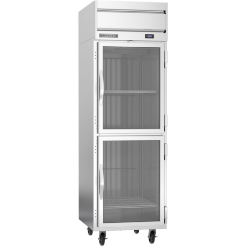 Beverage Air HF1HC-1HG Horizon Series Freezer One Section 21 Cu Ft Half Glass Doors Adjustable Shelves LED Lighting