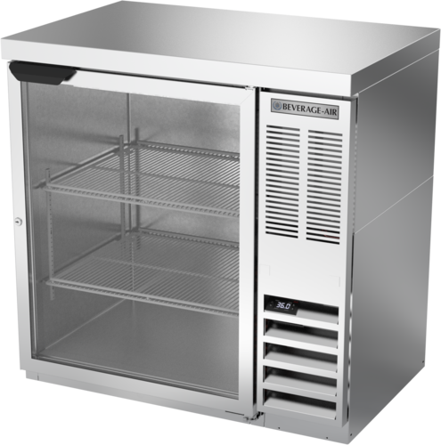 Beverage Air BB36HC1FGS27 Refrigerated Food Rated Back Bar Storage Cabinet 36W 36H 8.36 cu ft Glass Door