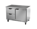 Beverage Air WTRD48AHC-2-FLT Worktop Refrigerator Two Section 48 Inch Stainless Steel with Drawers and Door