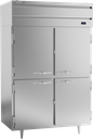 Beverage Air PR2HC-1AHS P-Series Refrigerator Two Section 44.57 cu ft Solid Half Doors Adjustable Shelves LED Lighting