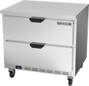 Beverage Air WTFD36AHC-2-FLT Worktop Freezer 36 inch One Section 87 cu ft Stainless Steel Drawers Made in USA