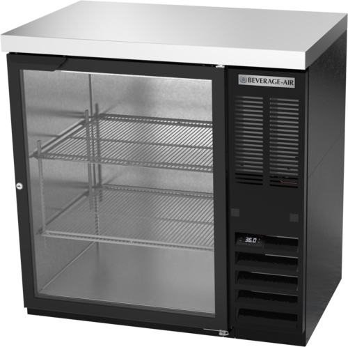 Beverage Air BB36HC1GB27 Refrigerated Back Bar Storage Cabinet 36 Inch One Section 8.36 Cu Ft Glass Door