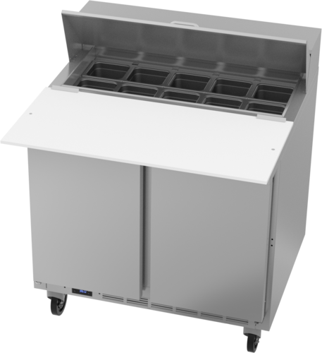 Beverage Air SPE36HC-10C Sandwich Top Refrigerated Counter 36 inch Two Section Stainless Steel 10 cu ft