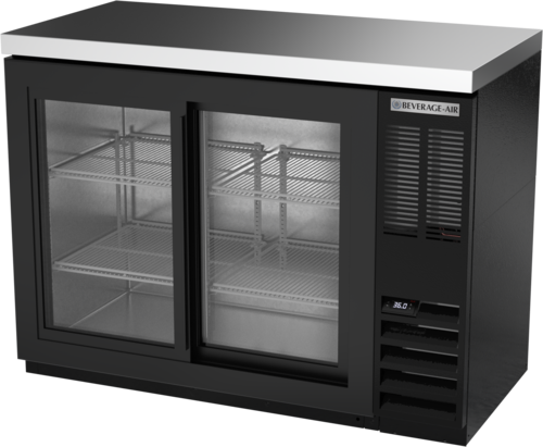 Beverage Air BB48HC1FGS Back Bar Storage Cabinet 48W Two Section 12.4 Cu Ft with Locking Glass Doors
