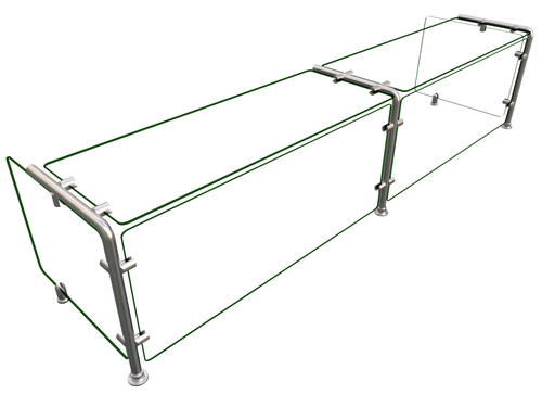 Hatco EP11-07218 Flav-R-Shield EP11 Food Shield 72W x 18D x 18H Heat Tempered Glass Construction NSF Certified