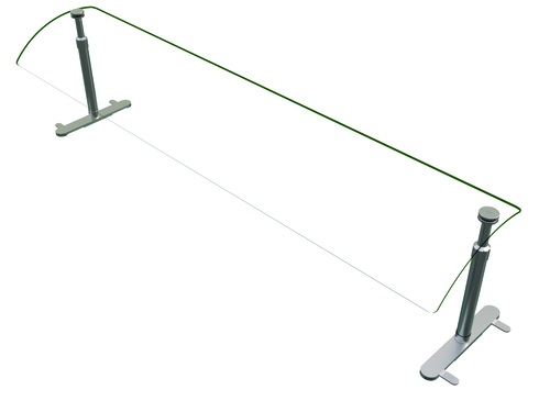 Hatco EP950-72-1 Flav-R-Shield Portable Food Shield 72W x 14D Adjustable Acrylic Panel Stainless Steel Posts NSF