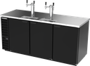 Beverage Air DD78HC-1-B Draft Beer Cooler 79W 29D 33.59 cu ft 3 Doors 4 Keg Capacity Black Stainless Steel
