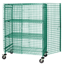 Quantum Food Service M1848-69SECP-2 Mobile Security Unit 48W x 18D x 69H Green Epoxy Antimicrobial Finish NSF
