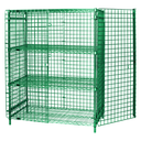 Quantum Food Service 2448-63SECP-2 Security Unit Stationary 48W x 24D x 63H Green Epoxy Antimicrobial Finish NSF