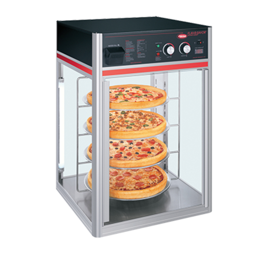 Hatco FSDT-2 Flav-R-Savor Holding Display Cabinet 2 Door 4 Tier Circle Rack LED Lighting 1440 Watts Made in USA