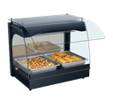 Hatco GRCMW-1 Glo-Ray Curved Merchandising Warmer 22-1/8 inch Single Deck Mirrored Glass Back Panel Thermostatic Control