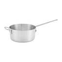 Winco ASP-7 Sauce Pan 7 qt 10-1/2 inch dia x 5-1/4 inchH Flared Sides Helper Handle Heavyweight Aluminum Natural Finish