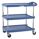 Metro MY2030-34BU myCart Series 3-Shelf Utility Cart with Microban, Blue, 20" x 30"
