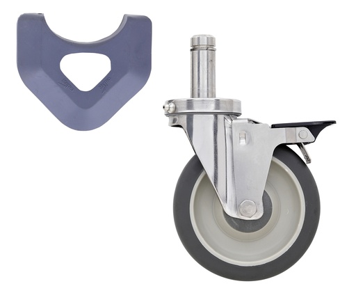 Metro 5MPBXGSA 5" Polyurethane Cart-Washable Swivel/Brake Stem Caster for MetroMax Industrial Plastic Shelving Racks