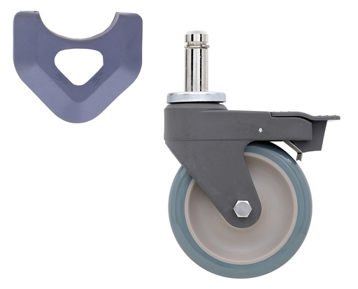 Metro 5PCBXM 5" Antimicrobial Polyurethane Swivel/Brake Stem Caster for MetroMax Industrial Plastic Shelving Racks