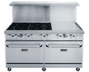 Dukers Appliance Co DCR60-6B24GM Gas Range 60 Inch 6 Burner Griddle Stainless Steel Commercial Kitchen Equipment
