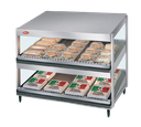 Hatco GRSDS-36D-120 Glo-Ray Merchandising Warmer 36 inch Countertop Glossy Gray with Pass Thru Design and Shelves
