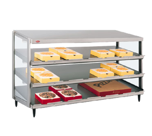 Hatco GRPWS-4818T Glo-Ray Pizza Warmer Countertop Pass-Thru Triple Slant Shelf 48x18 Incandescent Lighting