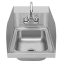 Wall Mount Stainless Space Saving Hand Sink w Splash Guards 13x19