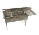 Economy 3 compartment Stainless 16x20 Sink w 18" DB on Right