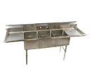 Heavy Duty 3 Bowl 16x20 Stainless Sink w (2) 18" DB's