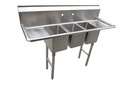 3 Compartment Stainless Econo C-Store Sink w(2)12"DB-20x12 Bowls