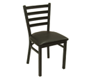 Ladder Back Chair w Black Seat Cushion