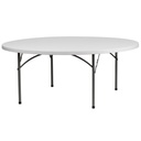 Round 72" Granite White Plastic Banquet Table
