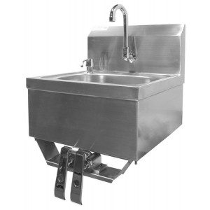 Wall Mount S/S Hand Sink w/Knee Pedal 15.25 x 15.75 x 19