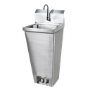 All Stainless Foot Pedestal Hand Sink w Soap Dispenser