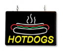 Winco 92002 Benchmark Ultra-Bright Hotdogs LED Sign with Aluminum Frame and Hanger Chains