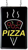 Winco 92006 Benchmark Ultra-Bright Pizza Sign LED Backlit Aluminum Frame with Hanger Chains and Converter