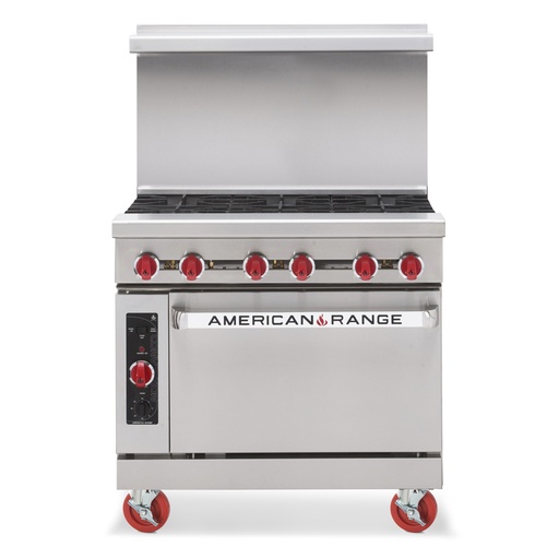 Commercial 6 Burner 36"HD Gas Range American Range AR-6
