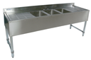 3 Compartment Slim-Line SS Bar Sink, 2 Drain-Boards UB4-18-384TS