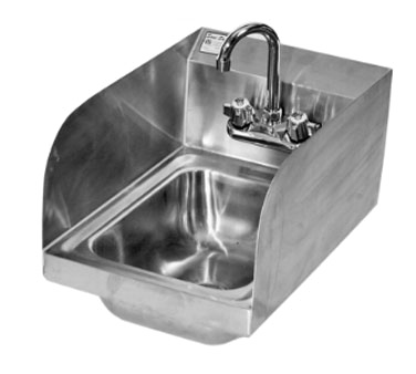 Wall Mount Stainless Space Saving Hand Sink w Splash Guards 1311