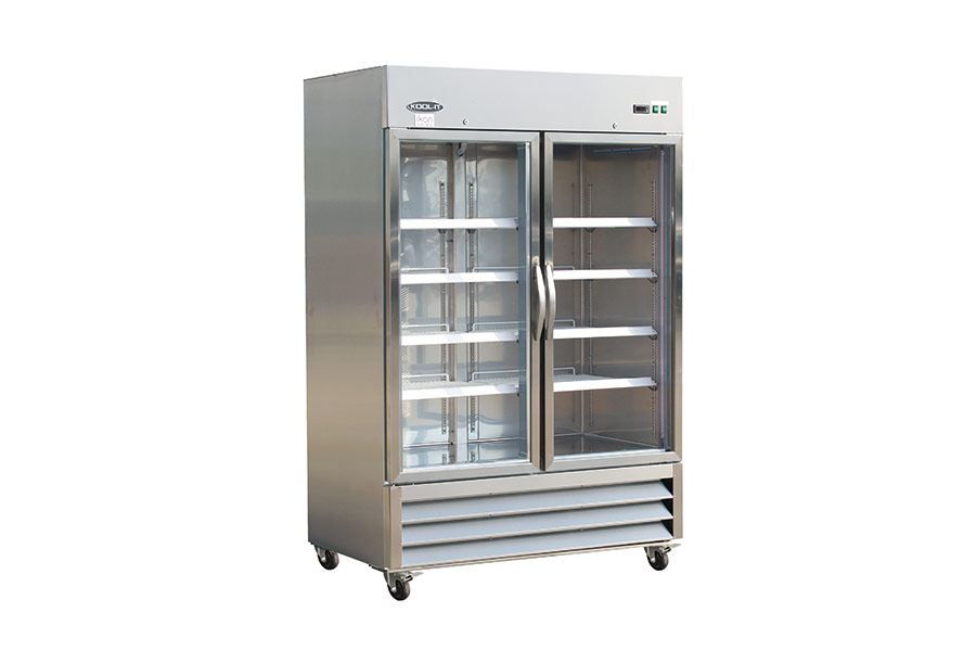 2 Door Refrigerator Glass 47 Cu Ft Upright Bottom Mount IKON IB54RG