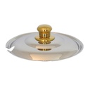 Spring USA 375-697/6 Soup Tureen Lid with Notch for Ladle Gold Handle