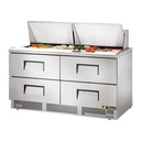 True TFP-64-24M-D-4 Sandwich Salad Unit Two Section Stainless Steel