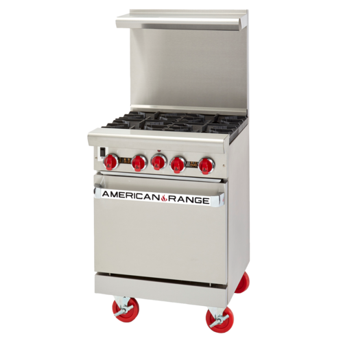 American Range ARGF-4-SB Green Flame 24 Inch Gas Range with 4 Burners