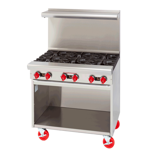 American Range ARGF-6-SB Green Flame Gas Range 36 Inch 132000 BTU
